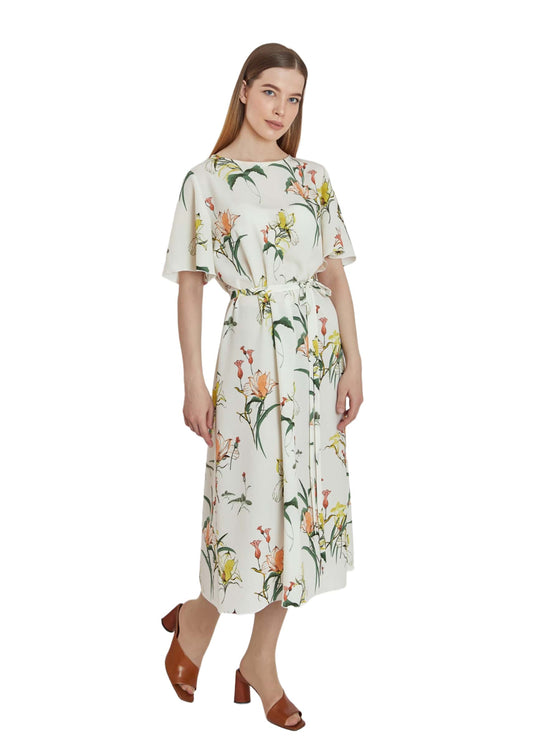 Ellin Printed Linen Shirt-Dress