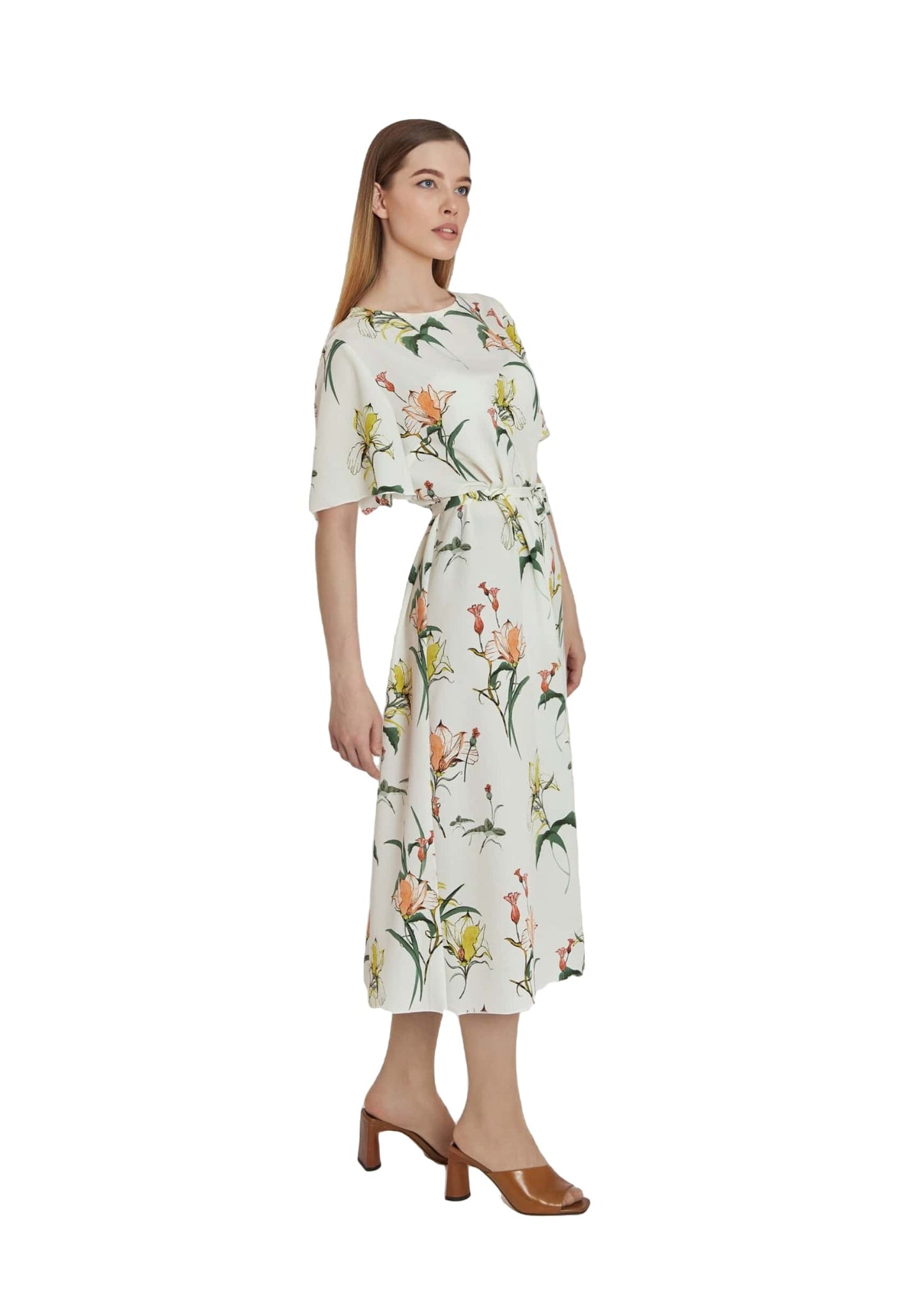 Ellin Printed Linen Shirt-Dress