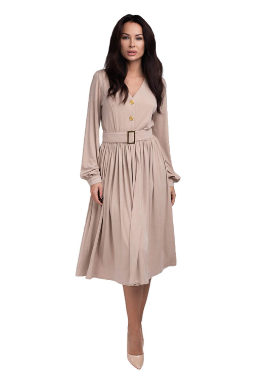 Midi Casual V-Neck Split Dress