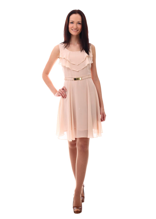 New Womens H&M Light Peach Belted Dress