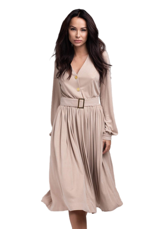 Midi Casual V-Neck Split Dress