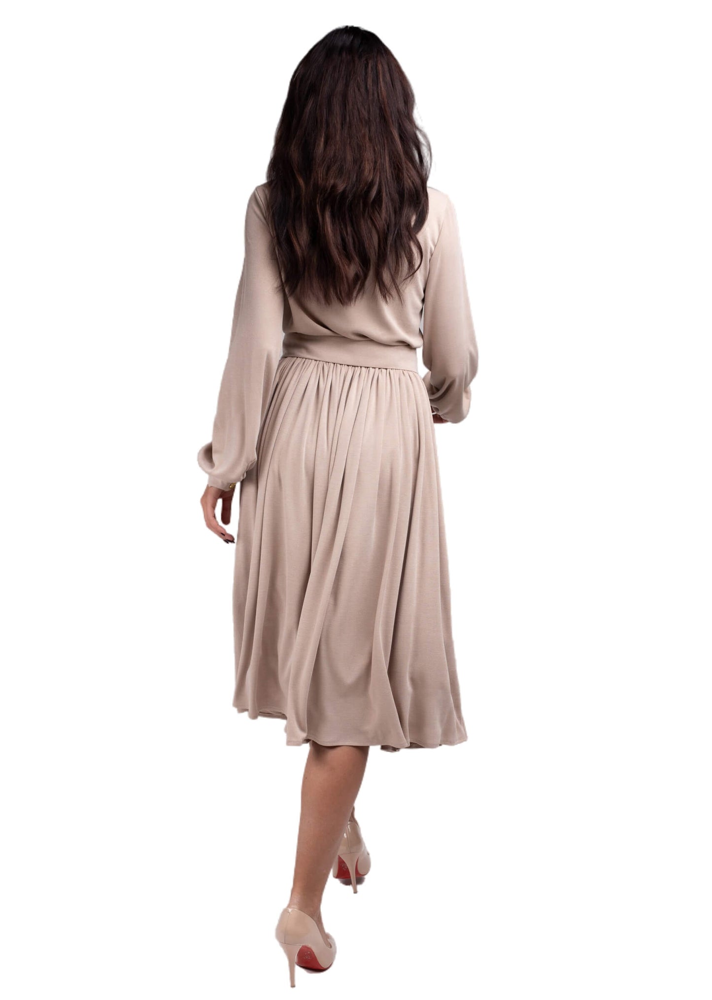 Midi Casual V-Neck Split Dress