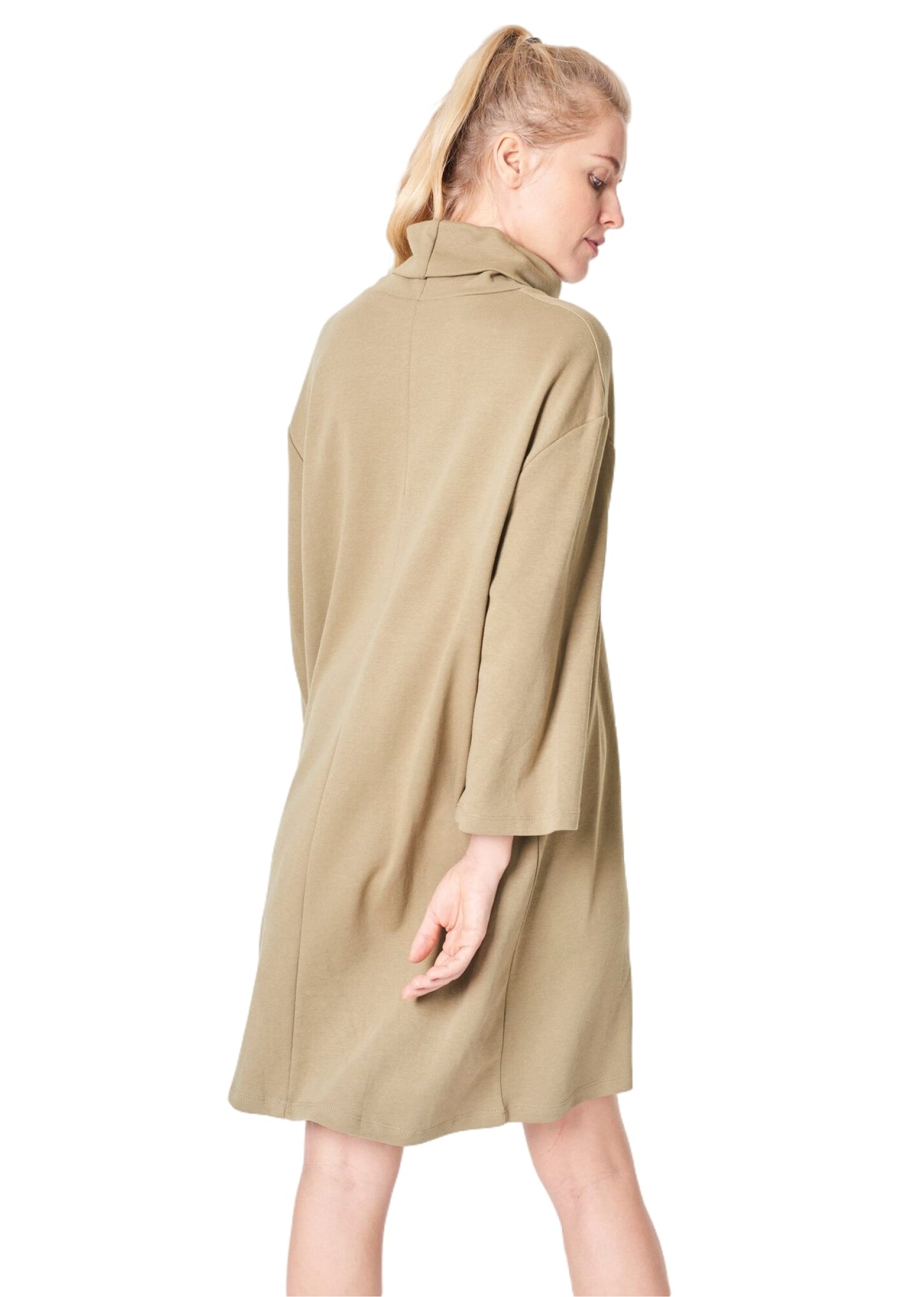 Oversized Turtleneck Sweatshirt Dress