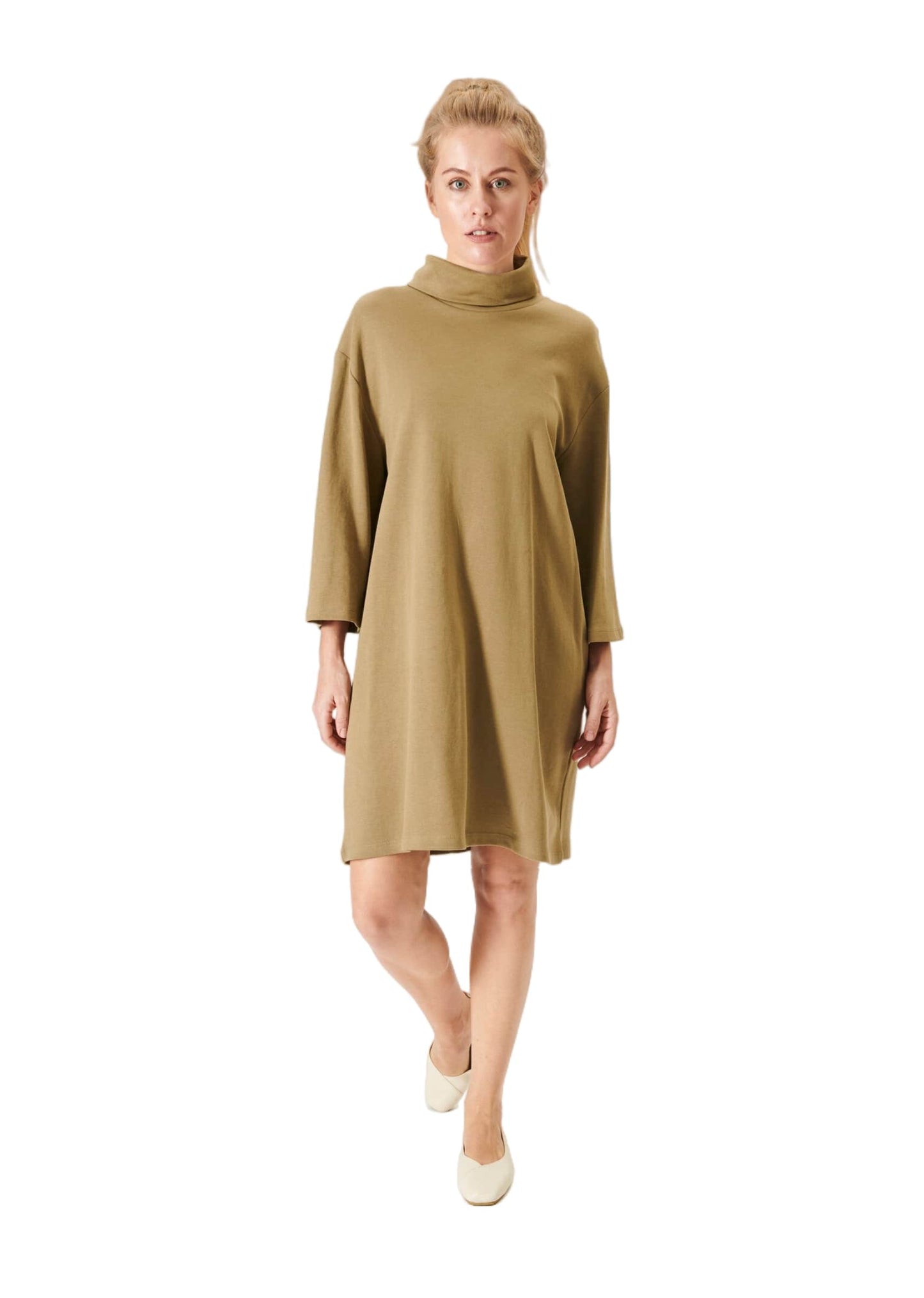 Oversized Turtleneck Sweatshirt Dress