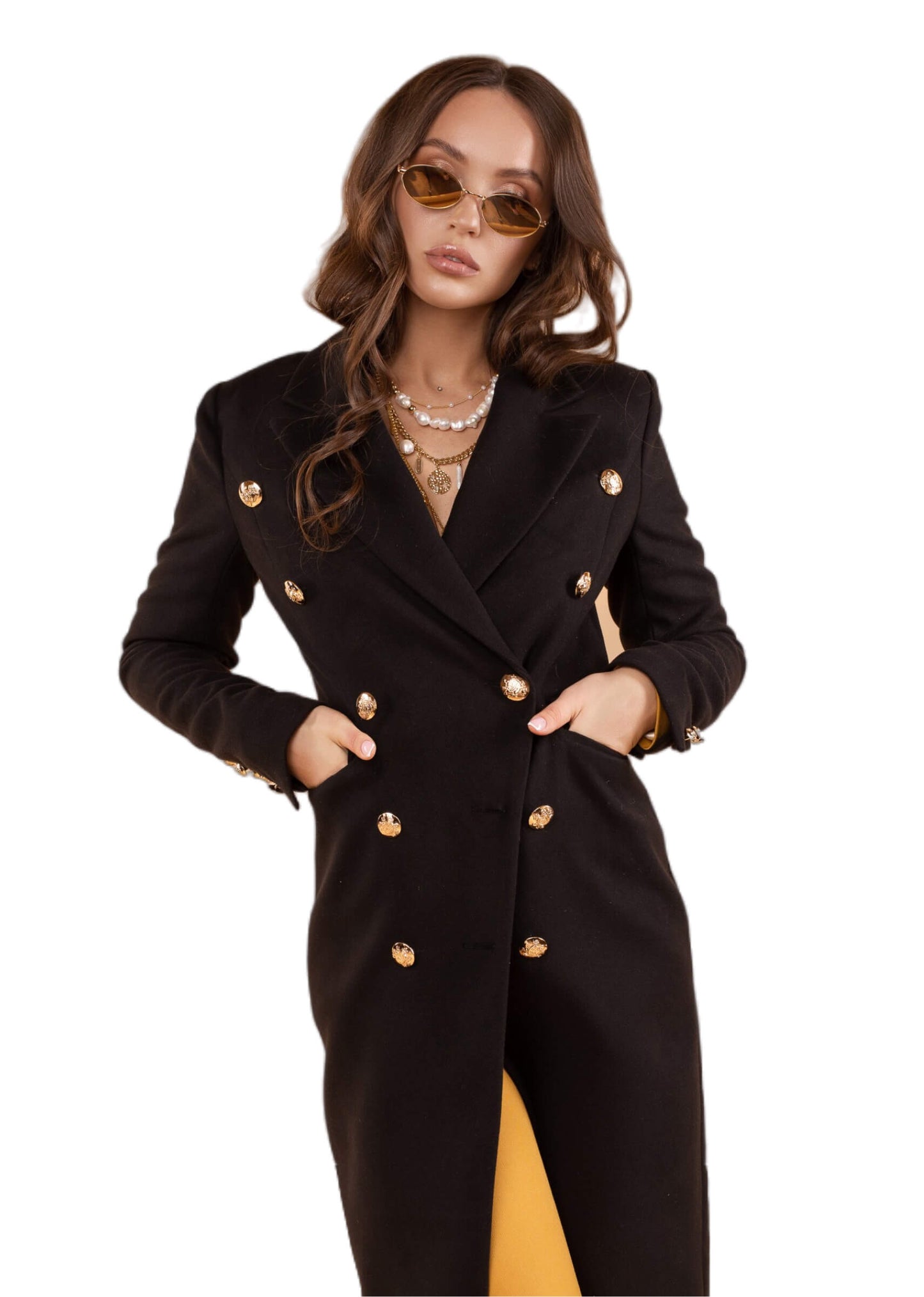 Bird Button Wool Blend Military Coat