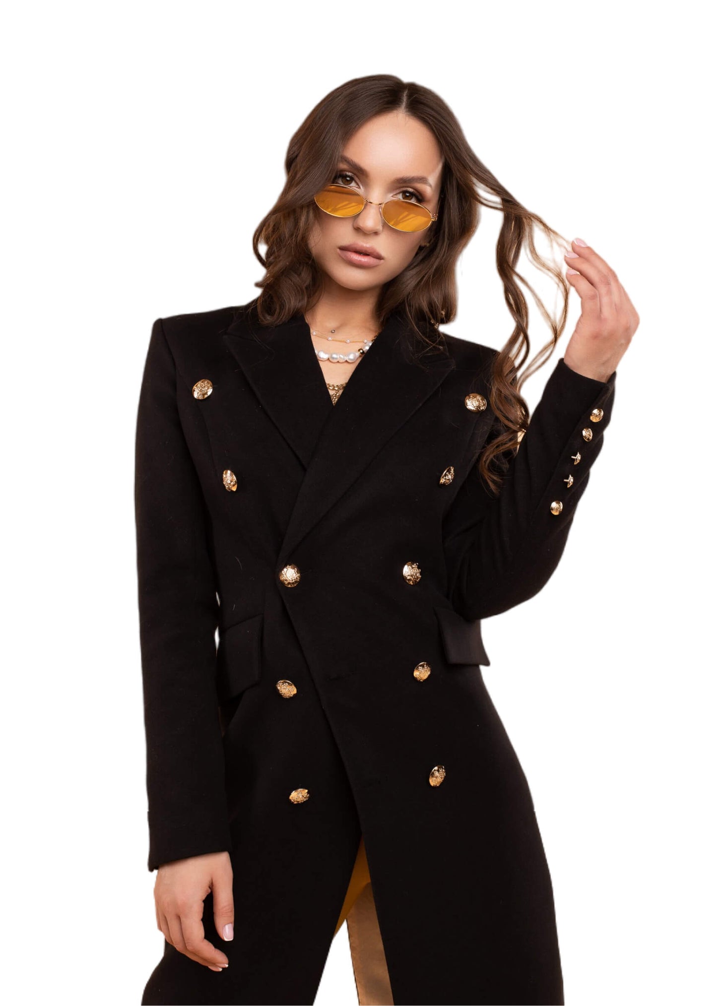 Bird Button Wool Blend Military Coat