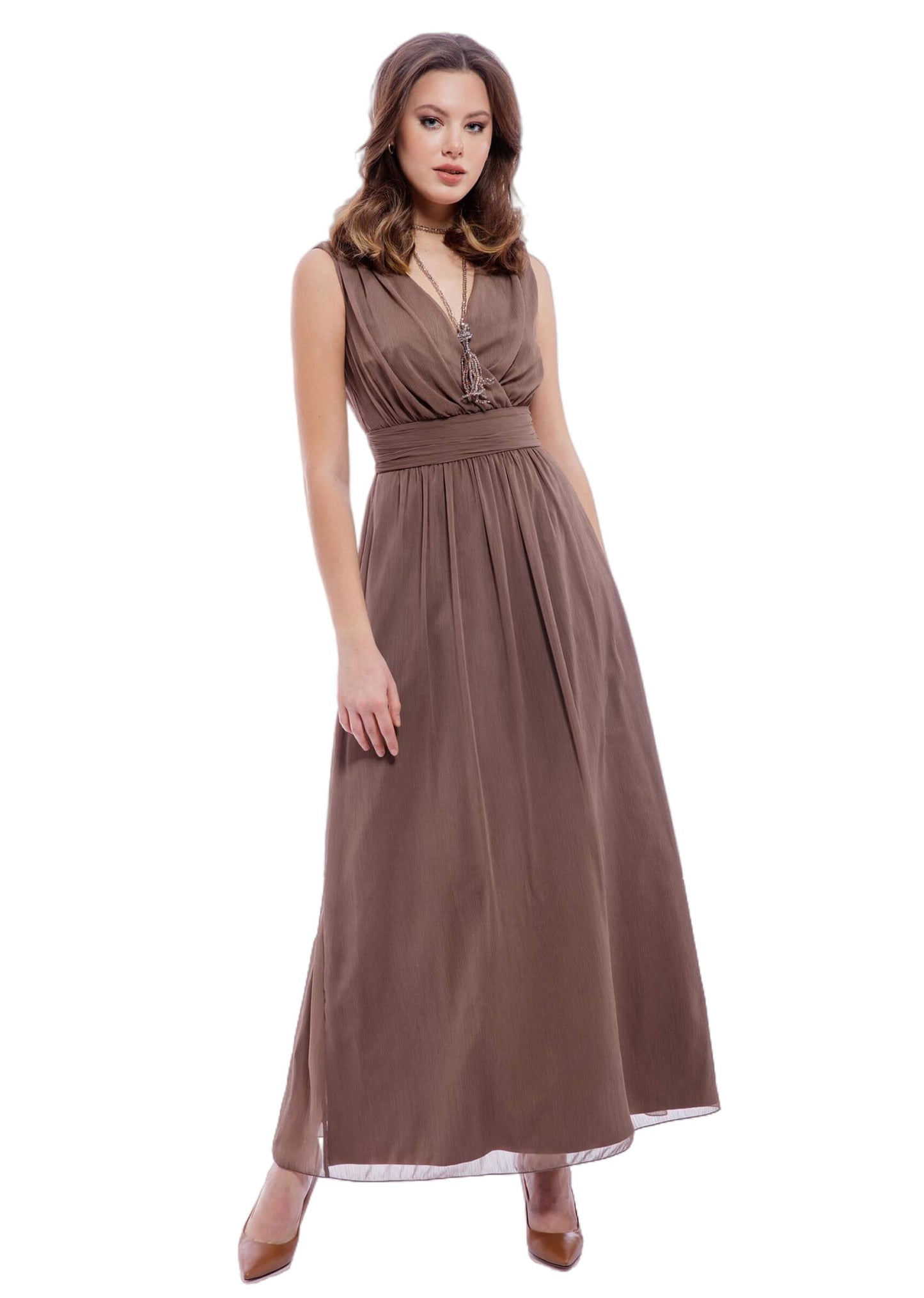 Midi Casual V-Neck Split Dress