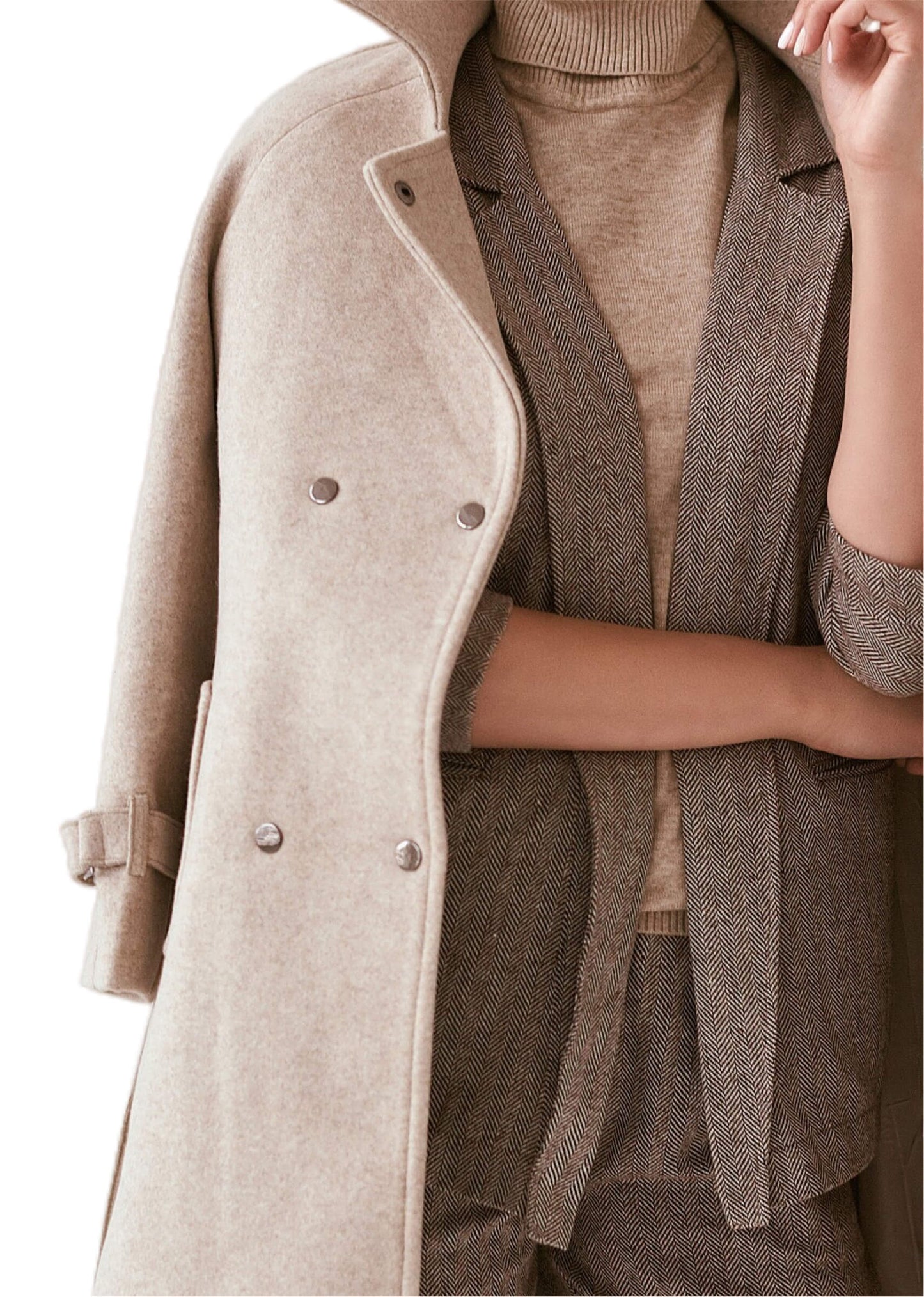 Metel Trench Wool Coat