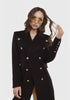 Bird Button Wool Blend Military Coat