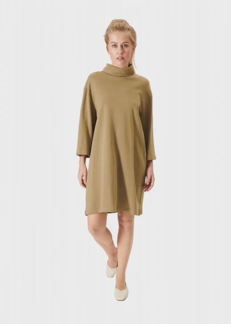 Oversized Turtleneck Sweatshirt Dress